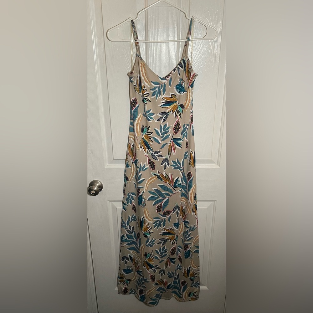Colorful floral print maxi dress